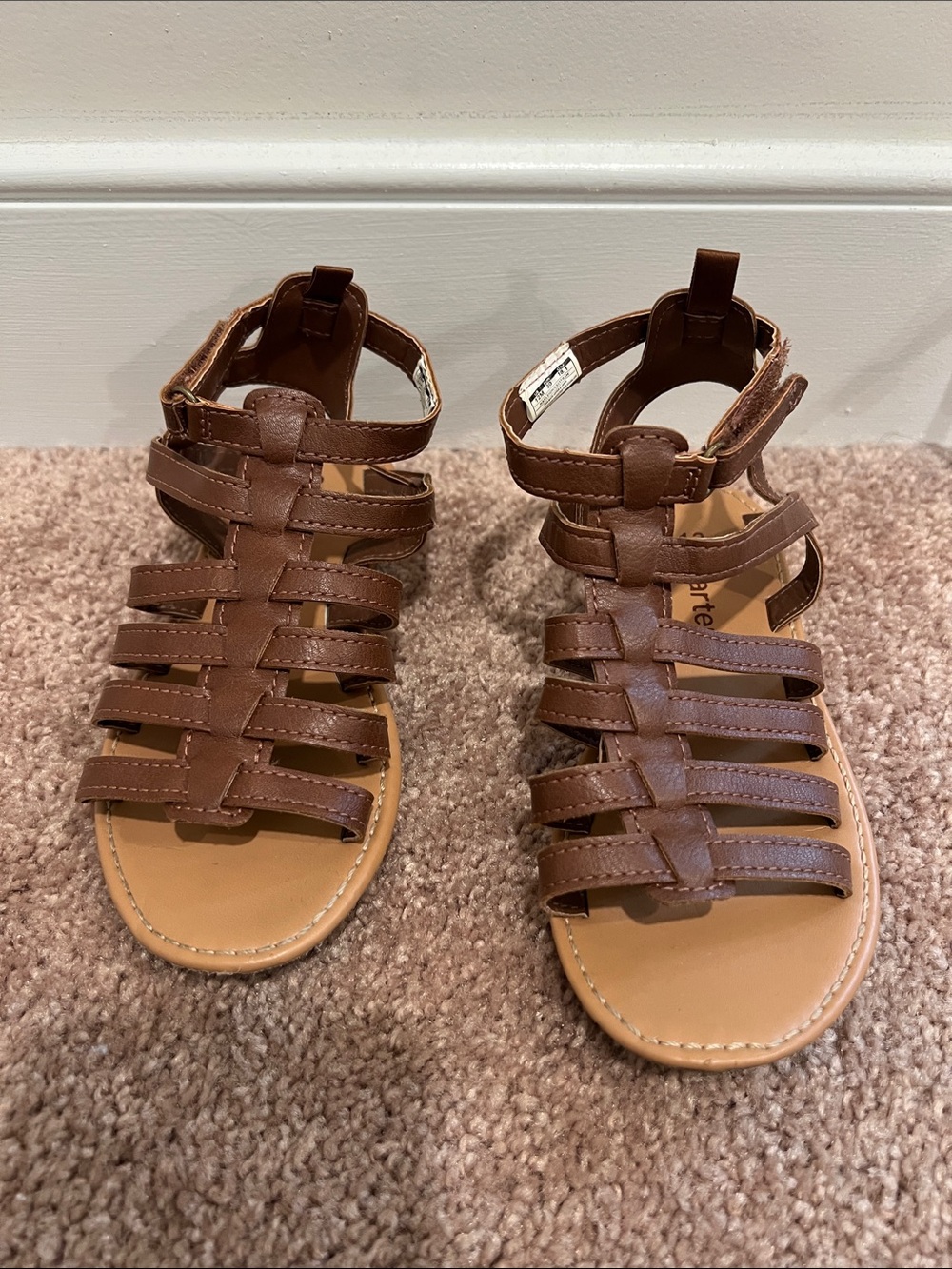 Carter's Little Girls Brown Strappy Gladiator Sandals